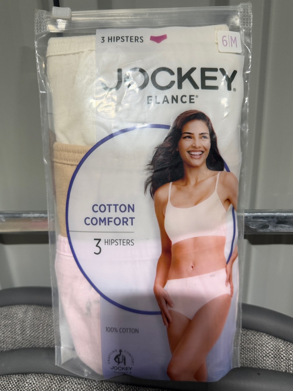 Jockey Women’s 3-Pack Hipsters in White, Beige, and Light Pink